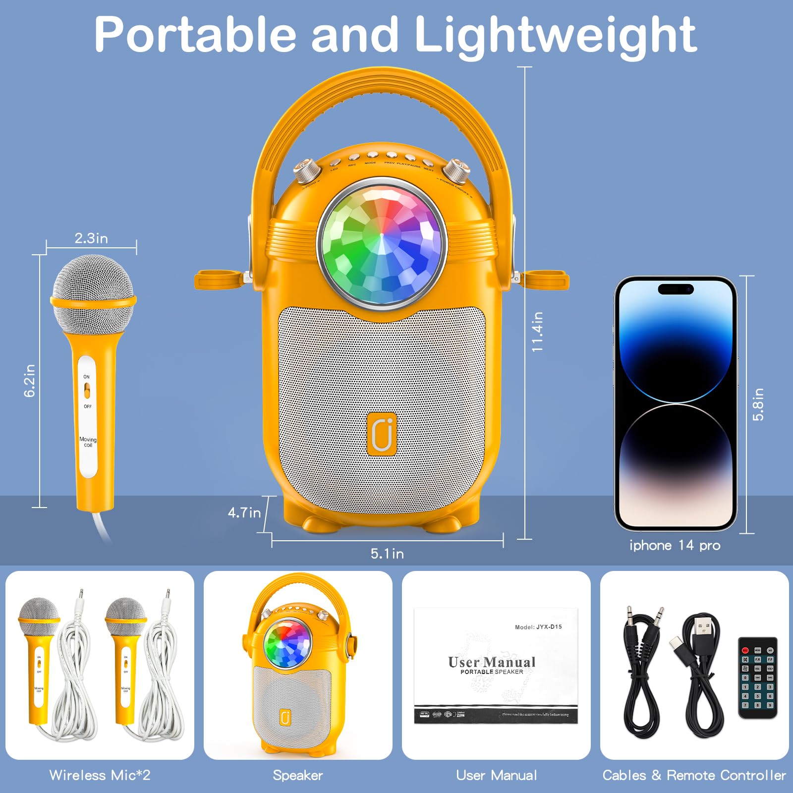 Amazon.com: JYX Karaoke Machine for Kids with 2 Microphones